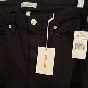 BRAND NEW GOOD AMERICAN skinny ripped black jeans